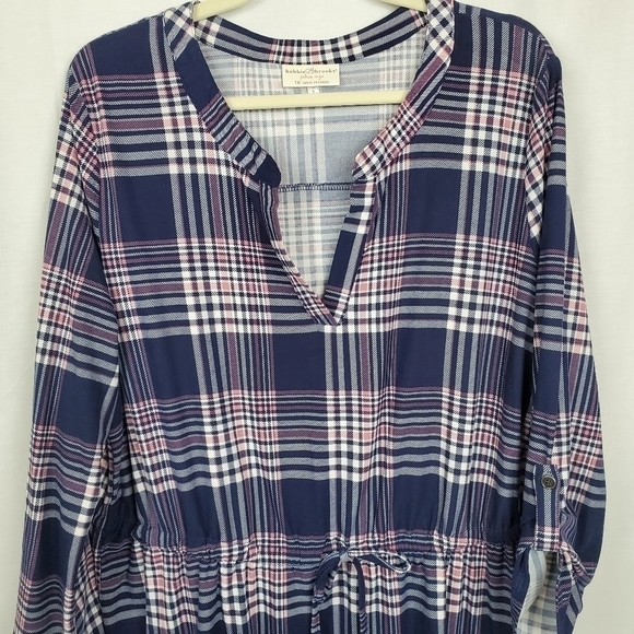 Bobbie Brooks sz 1X plaid drawstring dress - Picture 1 of 8